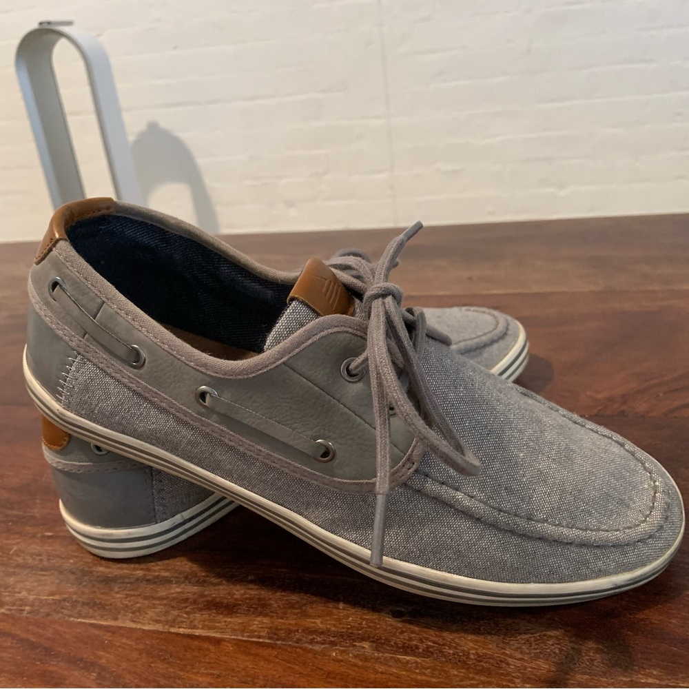 Aldo Men’s Oxford Boat Shoes - Lace Classic - Grey - Size 9